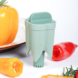 Dual-Size Bell Pepper Corer, ABS Plastic Chili Seed Remover, Household Vegetable Prep Tool—Beige
