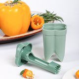 Dual-Size Bell Pepper Corer, ABS Plastic Chili Seed Remover, Household Vegetable Prep Tool—Beige