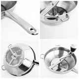 Stainless Steel Manual Food Mill with 3 Discs, Potato Fruit Vegetable Puree Masher