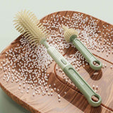 6-in-1 Portable Silicone Bottle Brush Set with Drying Storage Box, All-Purpose Cleaner for Baby Bottles, Nipples, and Straw Cups - Orange