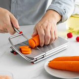 Stainless Steel Cheese Slicer with Measuring Scale, Non-Slip Manual Cutter for Ham Butter Bread Fruit Vegetable