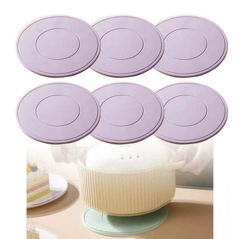 Food-Grade Silicone Heat-Resistant Trivet, 16cm Non-Slip Table Mat, Snowflake Hollow Hot Pot Coaster—Purple