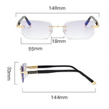 Business Metal Rimless Cut Anti Blue Light Reading Glasses, 2 Pack Different Powers +1.50 & +2.00 Diopter Fashion Readers for Men Women In Australia - Darrahopens