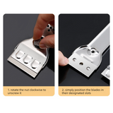 Stainless Steel Multi-Functional Cleaning Scraper, Glue & Stain Remover for Glass Tile, with 5 Replacement Blades In Australia - Darrahopens