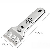 Stainless Steel Multi-Functional Cleaning Scraper, Glue & Stain Remover for Glass Tile, with 5 Replacement Blades