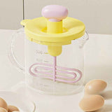 Semi-Auto Press Egg Beater Cup, Large-Capacity Measuring Manual Whisk for Cream & Egg Mixing—Yellow In Australia - Darrahopens