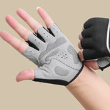 Black, Size M - One Pair - Breathable Mesh Half-Finger Sports Gloves, Non-Slip Silicone Shock-Absorbing Gloves for Cycling and Fitness