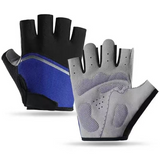 Blue, Size M - One Pair - Breathable Mesh Half-Finger Sports Gloves, Non-Slip Silicone Shock-Absorbing Gloves for Cycling and Fitness In Australia - Darrahopens