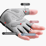 Blue Size XL - One Pair - Breathable Mesh Half-Finger Sports Gloves, Non-Slip Silicone Shock-Absorbing Gloves for Cycling Fitness In Australia - Darrahopens