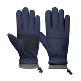 Winter Fleece-Lined Touchscreen Gloves, Windproof, Water-Resistant, Anti-Slip Thermal Gloves for Cycling and Driving, Unisex, One Pair—Blue (One Size Fits All)
