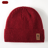 Double Fleece-Lined Vertical Stripe Knit Beanie, Unisex Thick Warm Winter Outdoor Cold-Proof Wool Hat - Red In Australia - Darrahopens