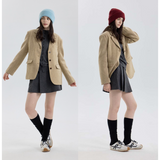 Solid Color Knit Beanie, Unisex Minimal Cuffed Warm Winter Hat with Slim Face Design - Beige In Australia - Darrahopens