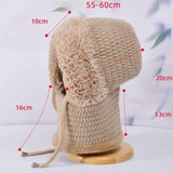 Fleece Ear Protection Integrated Knit Hat, Women's Windproof Balaclava Hat with Face Mask & Neck Warmer—Pink In Australia - Darrahopens