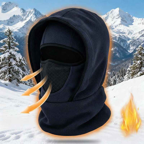 Fleece-Integrated Winter Balaclava, Windproof and Breathable Face & Neck Warmer for Cycling and Outdoor Sports—Navy Blue In Australia - Darrahopens
