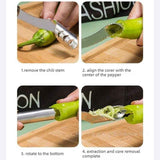 Stainless Steel Pepper Corer, Household Seed Remover Tool for Green Pepper, Bell Pepper & Bitter Melon In Australia - Darrahopens