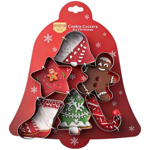Stainless Steel Christmas Cookie Cutter 6-Piece Set, Holiday DIY Baking Molds for Cookies & Fondant—Bell In Australia - Darrahopens