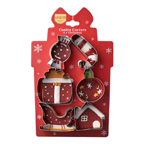 Stainless Steel Christmas Cookie Cutter 6-Piece Set, Holiday DIY Baking Molds for Cookies & Fondant—Gift Box In Australia - Darrahopens