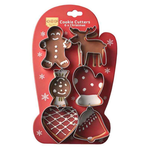 Stainless Steel Christmas Cookie Cutter 6-Piece Set, Holiday DIY Baking Molds for Cookies & Fondant—Christmas Gloves In Australia - Darrahopens