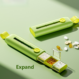 Slide-out 3-Compartment Portable Pill Case, Travel Transparent Separate Grid Medicine Storage Box - Green In Australia - Darrahopens