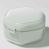3-Layer Drainable Retainer Storage Case, Portable Invisible Braces & Denture Soaking Cleaning Box - Green In Australia - Darrahopens