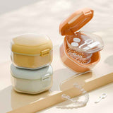 3-Layer Drainable Retainer Storage Case, Portable Invisible Braces & Denture Soaking Cleaning Box - Orange In Australia - Darrahopens