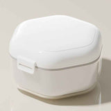 3-Layer Drainable Retainer Storage Case, Portable Invisible Braces & Denture Soaking Cleaning Box - White In Australia - Darrahopens