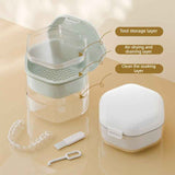 3-Layer Drainable Retainer Storage Case, Portable Invisible Braces & Denture Soaking Cleaning Box - White In Australia - Darrahopens