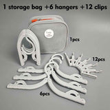 Portable Foldable Travel Clothes Hanger Set, Includes Clips, Clothes Rack with Storage Bag for Business Trips and Home Use - Gray In Australia - Darrahopens