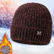 Men's Fleece-Lined Thick-Knit Beanie, Warm Winter Stretch Cold-Proof Skull Cap for Outdoor Cycling—Brown In Australia - Darrahopens
