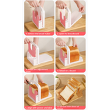 Adjustable-Thickness Bread Slicer, Toast Cutting Rack, DIY Baking Tool for Sandwiches—White