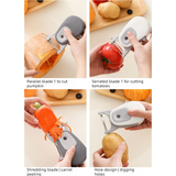 3-in-1 Retractable Portable Peeler,Magnetic-Multi-functional Fruit and Vegetable Peeling Tool —Gray In Australia - Darrahopens
