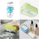 Multi-Function Soap Foaming Box with Roller, No-Rub Drain, Soap Storage Case, and Integrated Laundry Brush—Orange