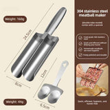 304 Stainless Steel Meatball Maker, Multi-size Paste Rice Ball Mold with Scoop for the Kitchen—Double Tube In Australia - Darrahopens