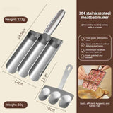 304 Stainless Steel Meatball Maker, Multi-size Paste Rice Ball Mold with Scoop for the Kitchen—Three Tubes In Australia - Darrahopens