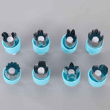 Hand Press Fruit and Vegetable Cookie Cutter 8-Piece Set, Food Shape Molds—Blue In Australia - Darrahopens