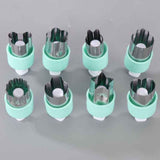 Hand Press Fruit and Vegetable Cookie Cutter 8-Piece Set, Food Shape Molds—Cyan In Australia - Darrahopens