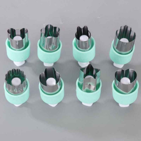 Hand Press Fruit and Vegetable Cookie Cutter 8-Piece Set, Food Shape Molds—Cyan In Australia - Darrahopens