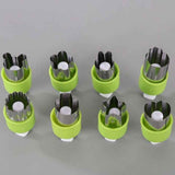 Hand Press Fruit and Vegetable Cookie Cutter 8-Piece Set, Food Shape Molds—Green In Australia - Darrahopens