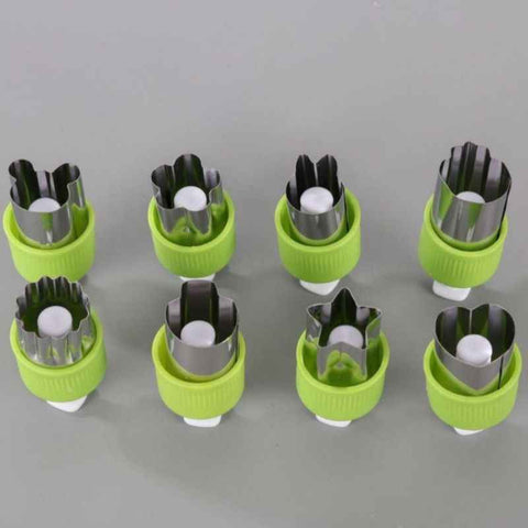 Hand Press Fruit and Vegetable Cookie Cutter 8-Piece Set, Food Shape Molds—Green In Australia - Darrahopens