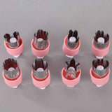 Hand Press Fruit and Vegetable Cookie Cutter 8-Piece Set, Food Shape Molds—Pink In Australia - Darrahopens