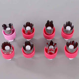 Hand Press Fruit and Vegetable Cookie Cutter 8-Piece Set, Food Shape Molds—Red In Australia - Darrahopens