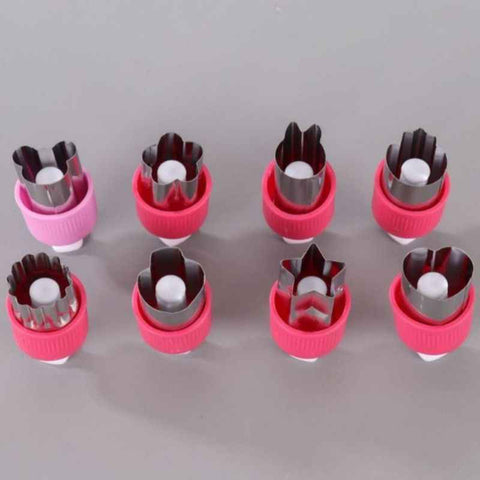 Hand Press Fruit and Vegetable Cookie Cutter 8-Piece Set, Food Shape Molds—Red In Australia - Darrahopens
