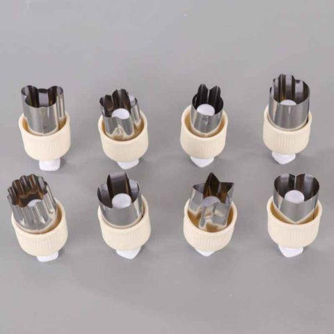 Hand Press Fruit and Vegetable Cookie Cutter 8-Piece Set, Food Shape Molds—White In Australia - Darrahopens