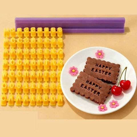 Movable Letter Number Cookie Stamp Mold Set, DIY Cake Baking Printing Tool In Australia - Darrahopens