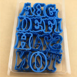 26 Pcs Large Vintage Alphabet Cookie Cutter Set, Plastic Fondant Cake Chocolate Baking Press Molds