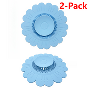 Sunflower Silicone Sink Filter Mat 2-Pack, Anti-Clog Hair, Odor-Proof Drain Cover for Kitchen and Bathroom—Blue In Australia - Darrahopens