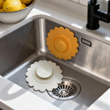 Sunflower Silicone Sink Filter Mat 2-Pack, Anti-Clog Hair, Odor-Proof Drain Cover for Kitchen and Bathroom—Green