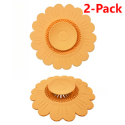 Sunflower Silicone Sink Filter Mat 2-Pack, Anti-Clog Hair, Odor-Proof Drain Cover for Kitchen and Bathroom—Orange In Australia - Darrahopens