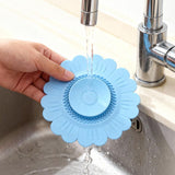 Sunflower Silicone Sink Filter Mat 2-Pack, Anti-Clog Hair, Odor-Proof Drain Cover for Kitchen and Bathroom—White