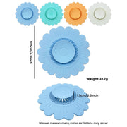 Sunflower Silicone Sink Filter Mat 2-Pack, Anti-Clog Hair, Odor-Proof Drain Cover for Kitchen and Bathroom—White